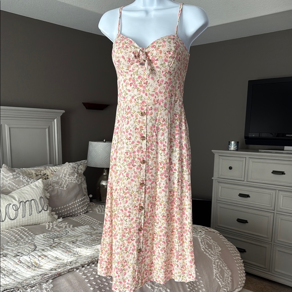 AUW Floral Pink and Cream Dress